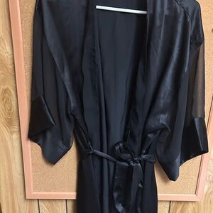 Victoria's Secret Black Satin Robe